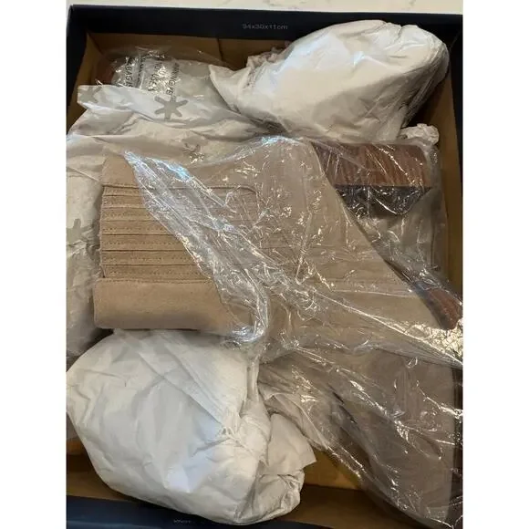 Splendid Andromeda Platform Suede Bootie, Chunky Wood Platform, Beige, 9, NWT - Picture 4 of 11